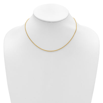 18 Inch 14K Yellow Gold 1.65mm Spiga 1In+1In Adjustable Chain Necklace
