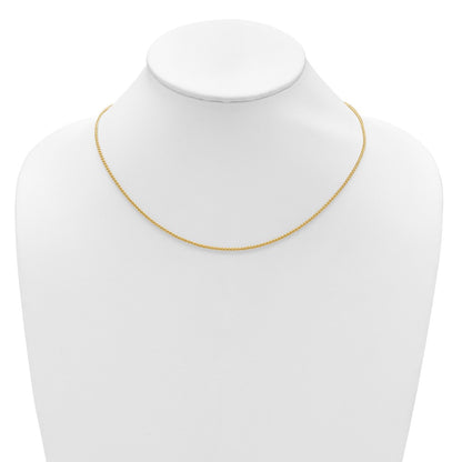 18 Inch 14K Yellow Gold 1.65mm Spiga 1In+1In Adjustable Chain Necklace