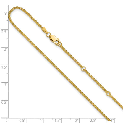 18 Inch 14K Yellow Gold 1.65mm Spiga 1In+1In Adjustable Chain Necklace