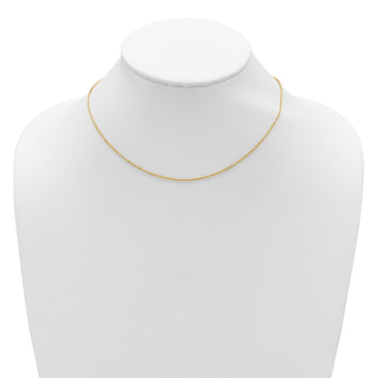 2 Inch 14K Yellow Gold 1.4mm Flat Cable 1In+1In Adjustable Chain Necklace