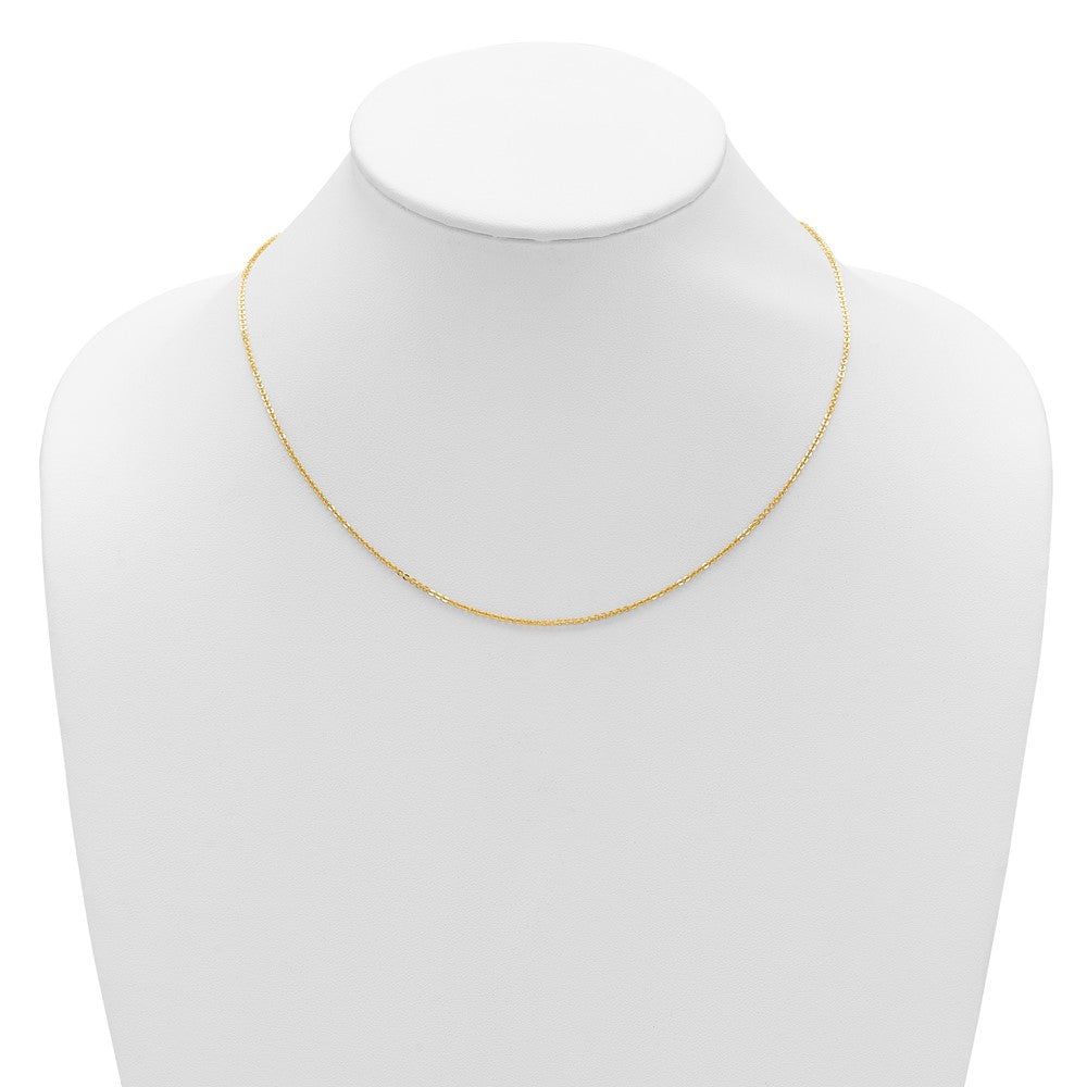2 Inch 14K Yellow Gold 1.4mm Flat Cable 1In+1In Adjustable Chain Necklace