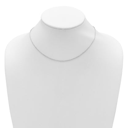 2 Inch 14K White Gold 1.4mm Flat Cable 1In+1In Adjustable Chain Necklace