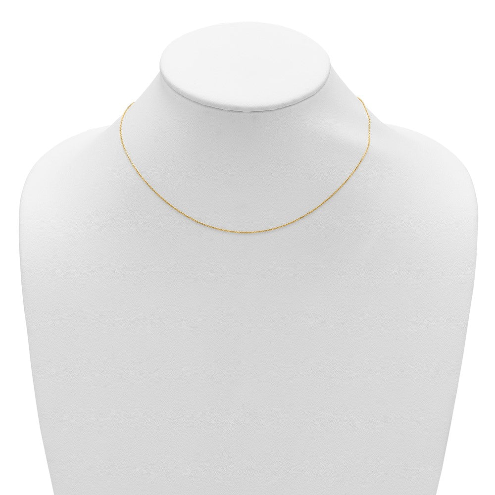 2 Inch 14K Yellow Gold .85mm D/C Square Cable 1In+1In Adjustable Chain Necklace