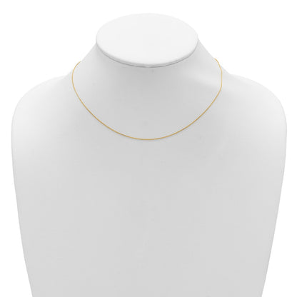 2 Inch 14K Yellow Gold .85mm D/C Square Cable 1In+1In Adjustable Chain Necklace