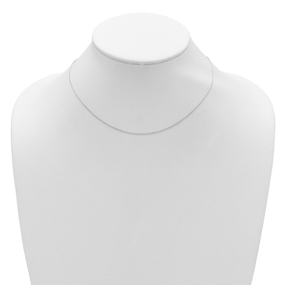 18 Inch 14K White Gold .85mm D/C Square Cable 1In+1In Adjustable Chain Necklace