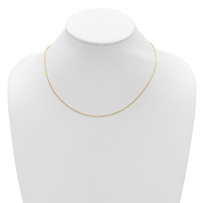2 Inch 14K Yellow Gold 1mm D/C Square Cable 1In+1In Adjustable Chain Necklace