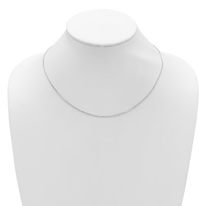 18 Inch 14K White Gold 1.4mm D/C Square Cable 1In+1In Adjustable Chain Necklace