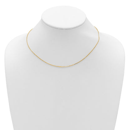 18 Inch 14K Yellow Gold 1.5mm D/C Square Cable 1In+1In Adjustable Chain Necklace