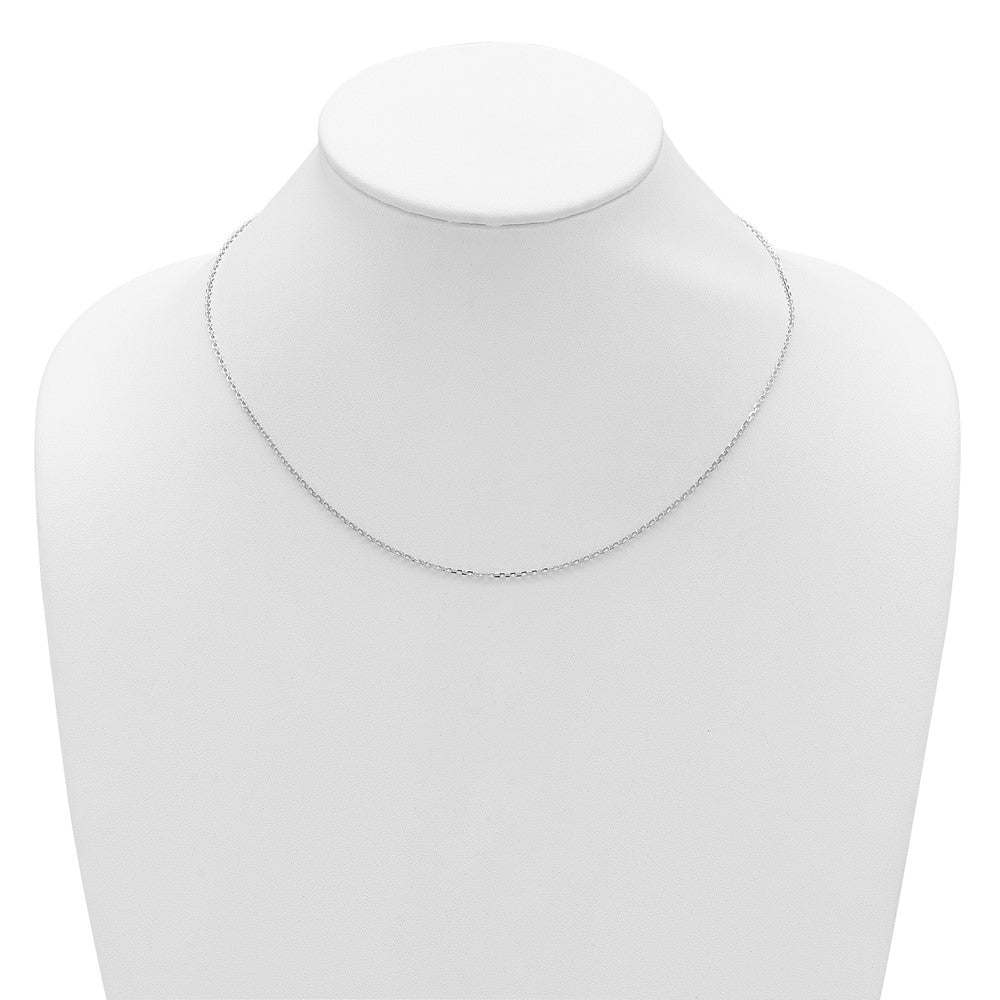 2 Inch 14K White Gold 1.5mm D/C Square Cable 1In+1In Adjustable Chain Necklace