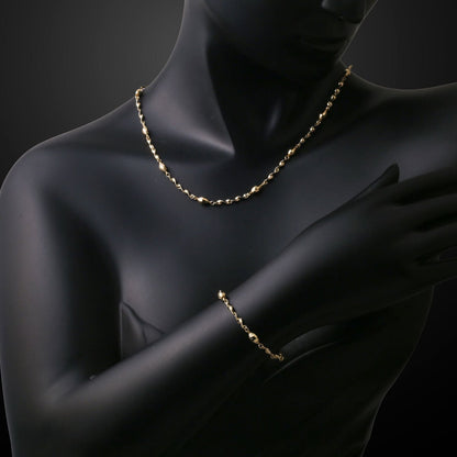 14K Yellow Gold Lia Sparkling Chain Set