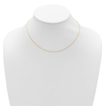 18 Inch 14K Yellow Gold .9mm Round Cable 1In+1In Adjustable Chain Necklace