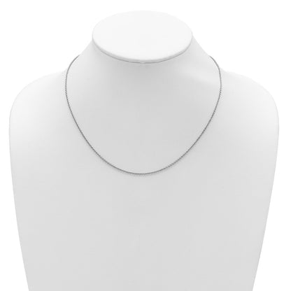 2 Inch 14K White Gold 1.6mm Round Cable 1In+1In Adjustable Chain Necklace