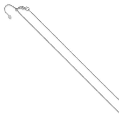 22 Inch 14K White Gold Adjustable 1.15mm D/C Open Franco Chain Necklace