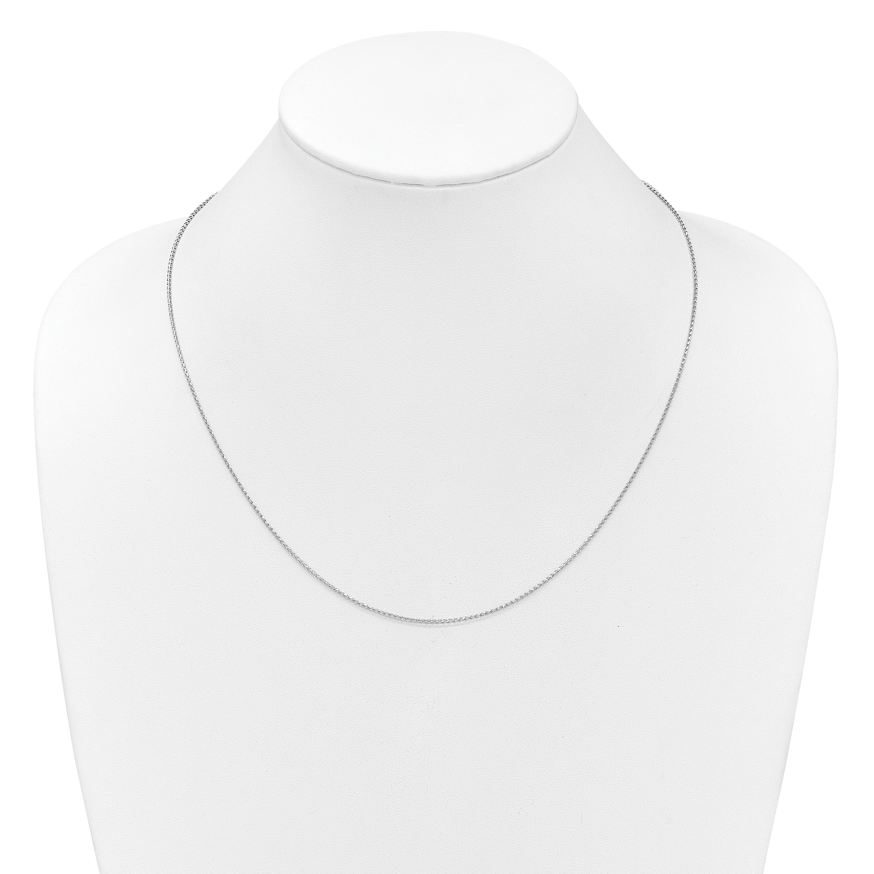 22 Inch 14K White Gold Adjustable 1.15mm D/C Open Franco Chain Necklace