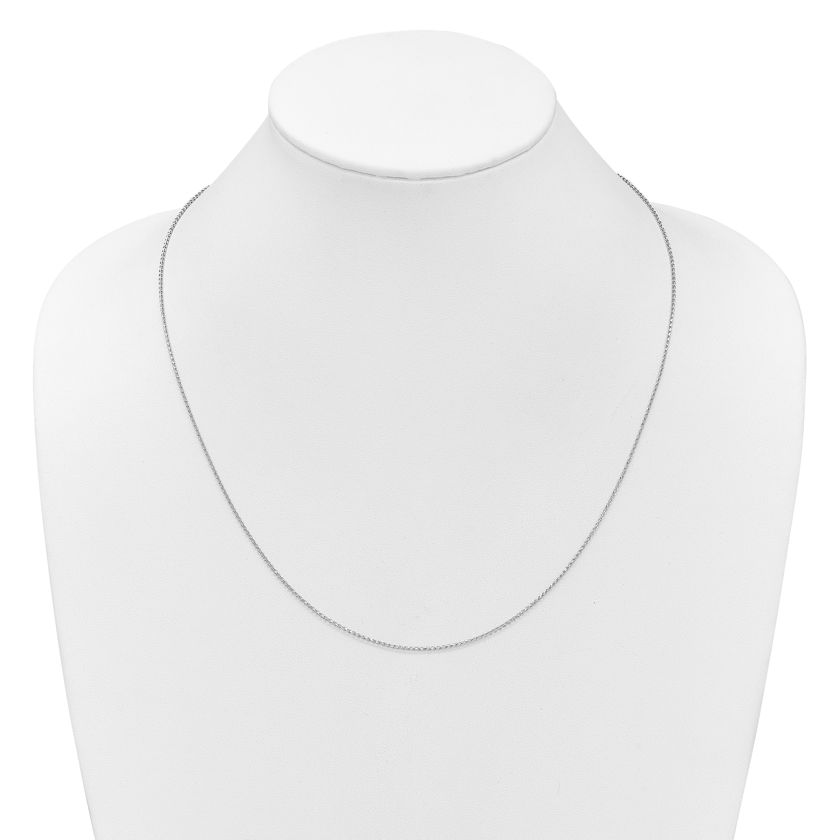 22 Inch 14K White Gold Adjustable 1.15mm D/C Open Franco Chain Necklace