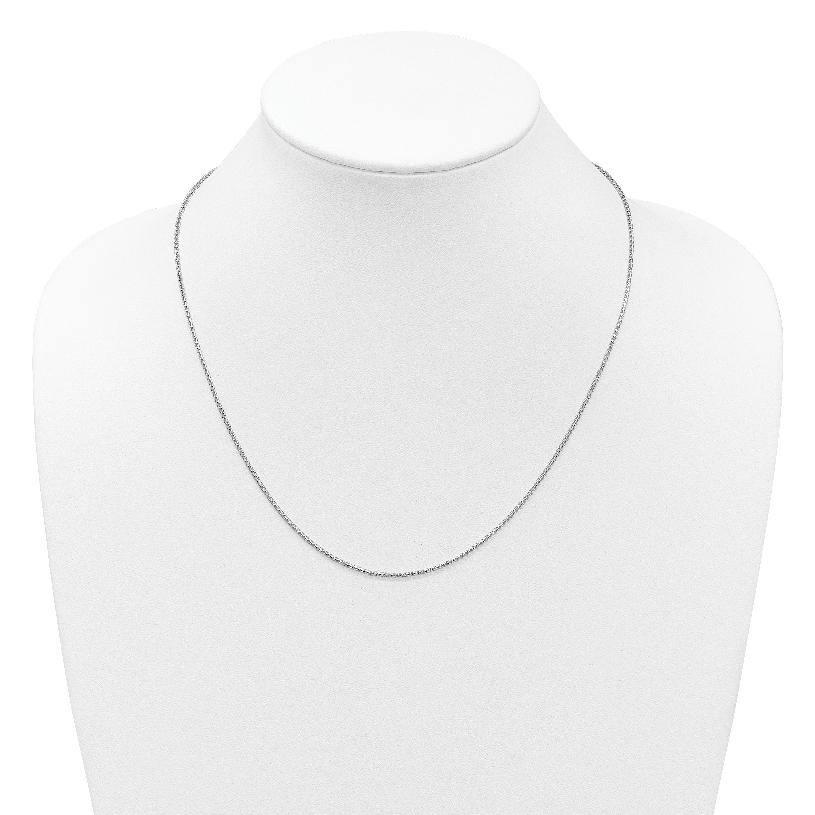 22 Inch 14K White Gold Adjustable 1.4mm D/C Open Franco Chain Necklace