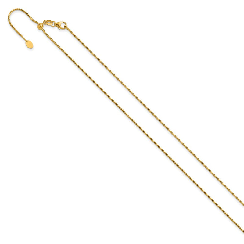 26 Inch 14K Yellow Gold Adjustable 1.1mm Franco Chain Necklace