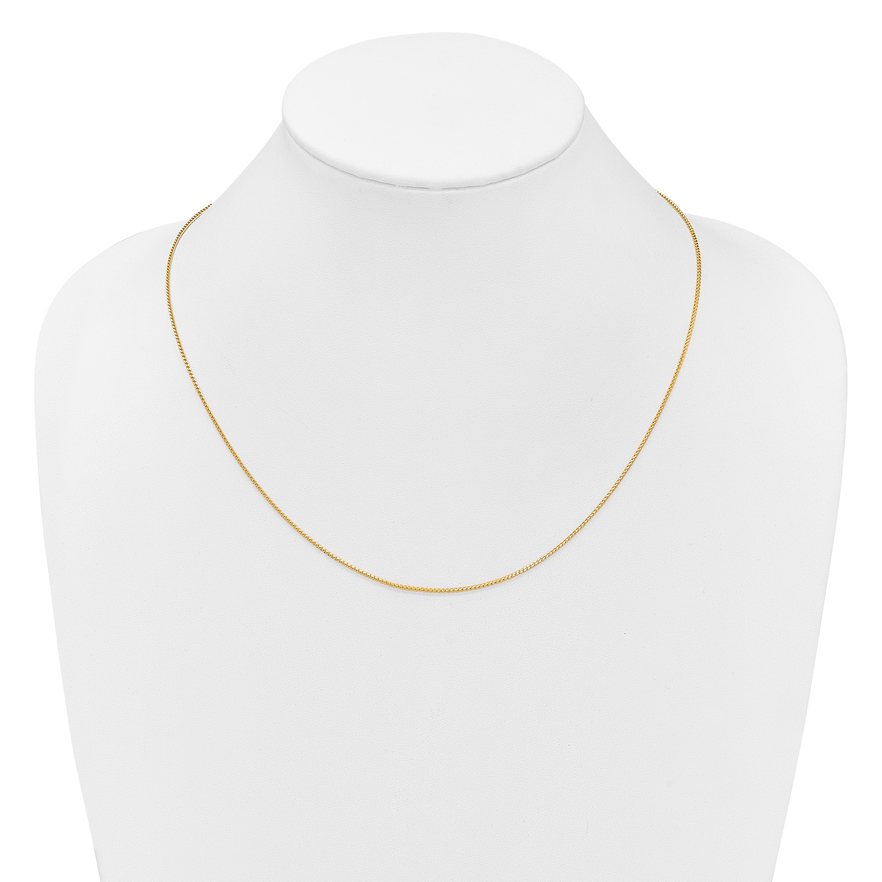 22 Inch 14K Yellow Gold Adjustable 1.1mm Franco Chain Necklace