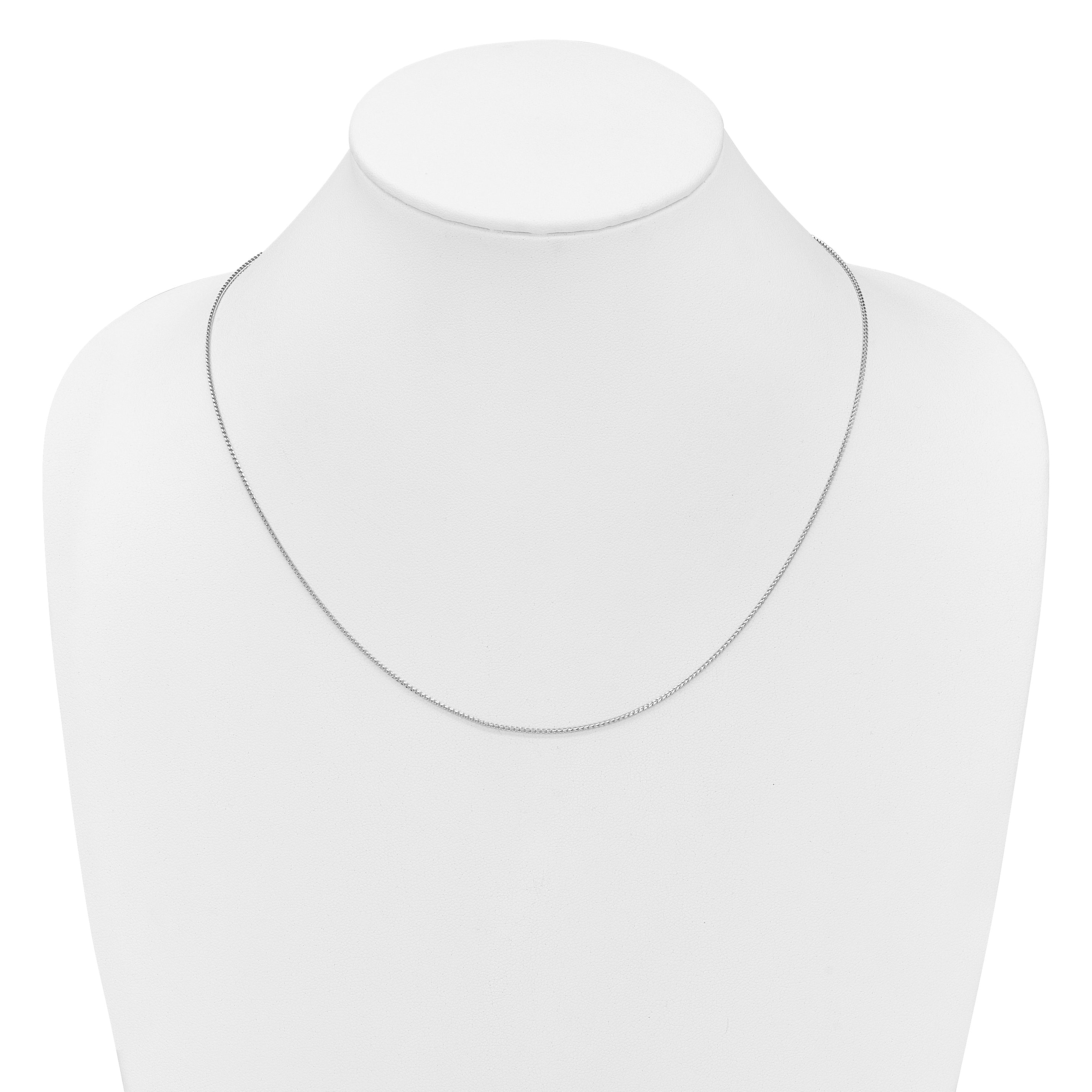 22 Inch 14K White Gold Adjustable 1.1mm Franco Chain Necklace