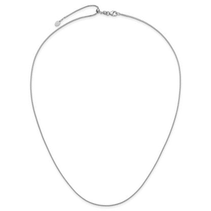 22 Inch 14K White Gold Adjustable 1.1mm Franco Chain Necklace
