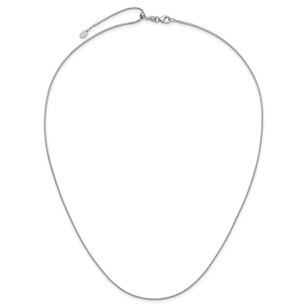 26 Inch 14K White Gold Adjustable 1.1mm Franco Chain Necklace