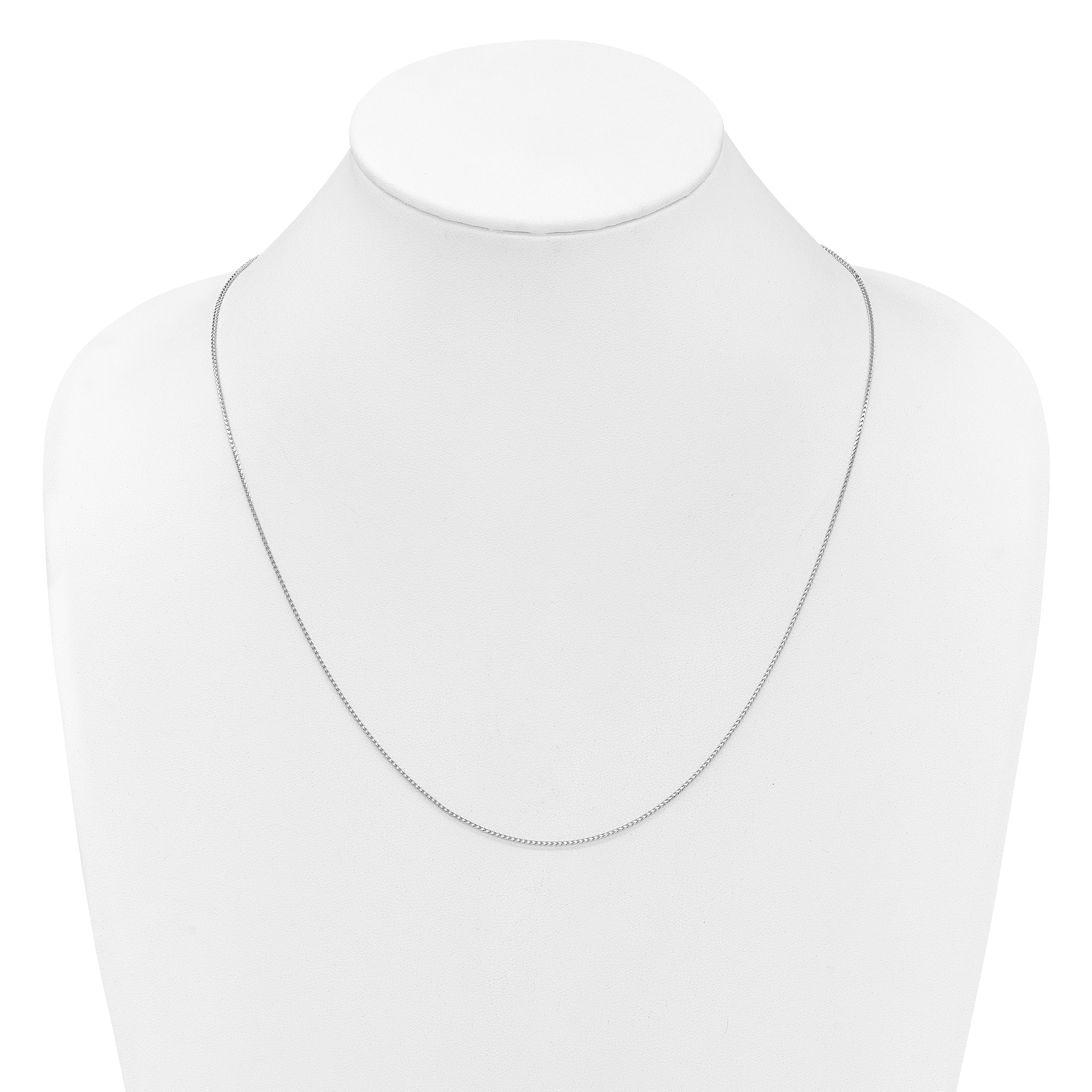 22 Inch 14K White Gold Adjustable 1.1mm Franco Chain Necklace