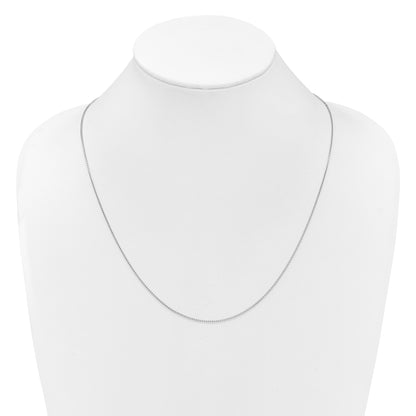 22 Inch 14K White Gold Adjustable 1.1mm Franco Chain Necklace