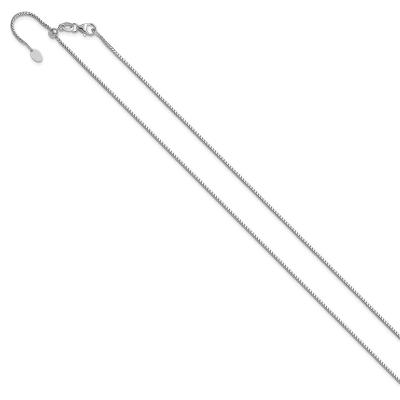 26 Inch 14K White Gold Adjustable 1.25mm Franco Chain Necklace