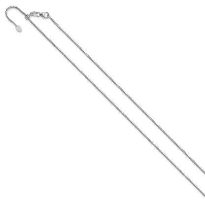 22 Inch 14K White Gold Adjustable 1.25mm Franco Chain Necklace
