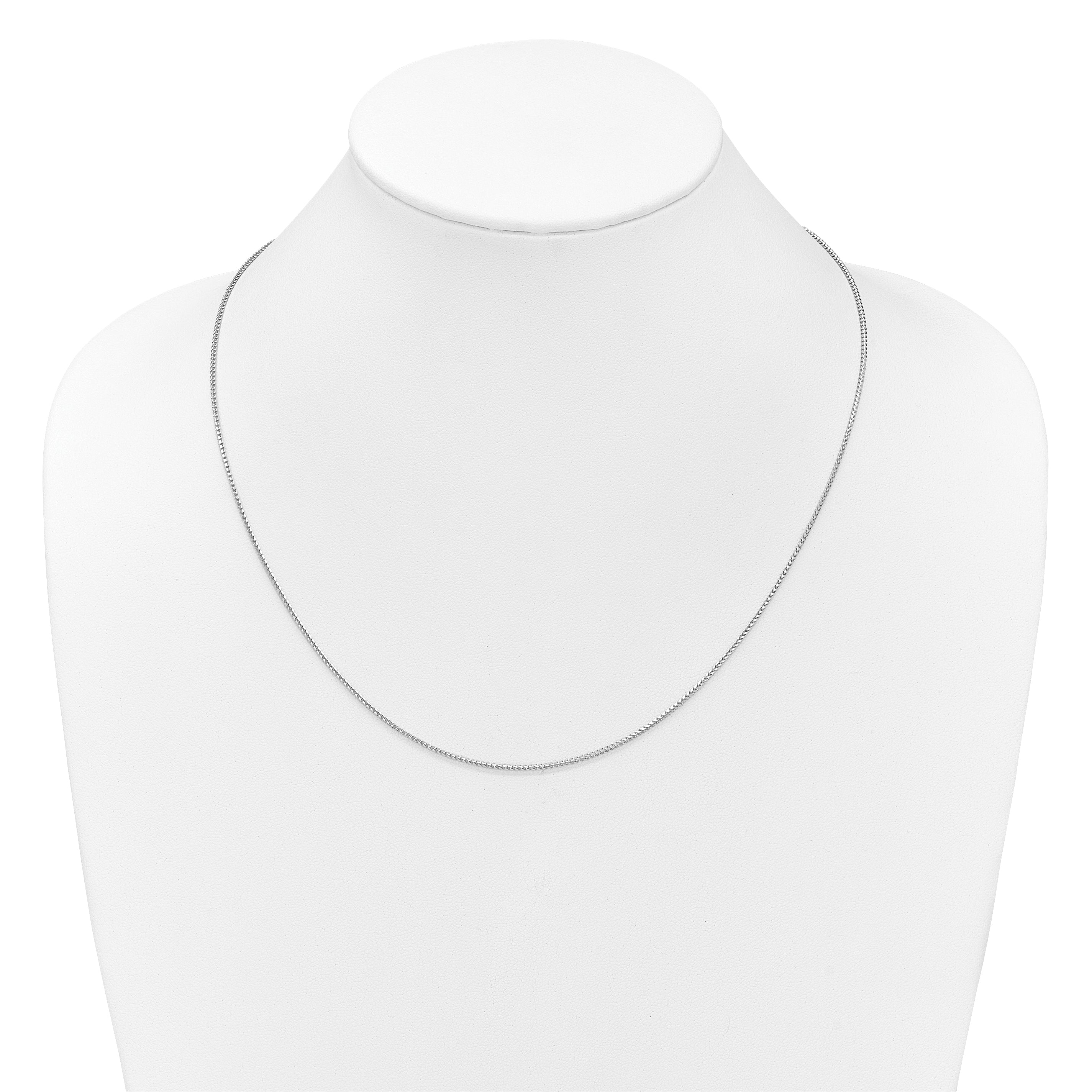 22 Inch 14K White Gold Adjustable 1.25mm Franco Chain Necklace