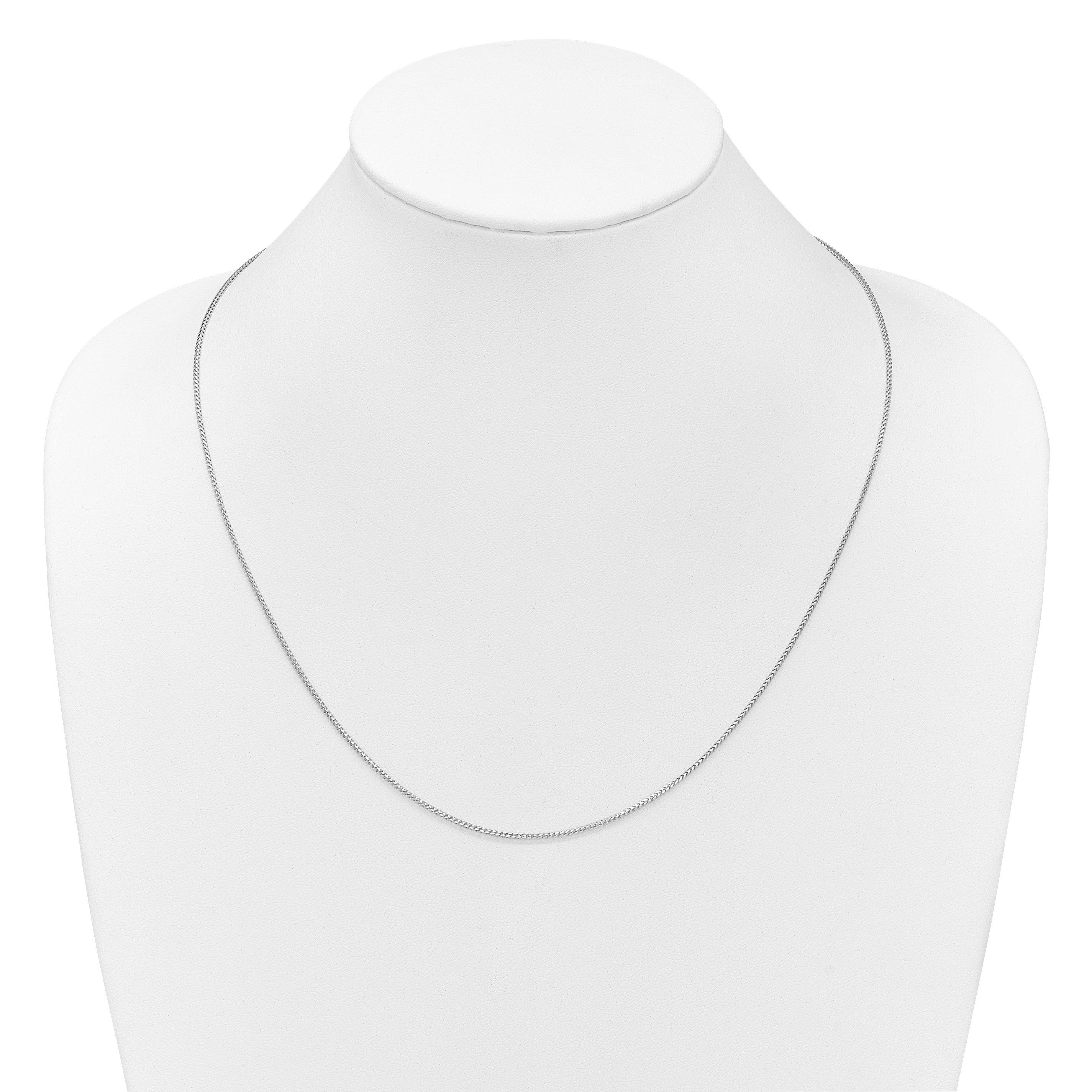 22 Inch 14K White Gold Adjustable 1.25mm Franco Chain Necklace