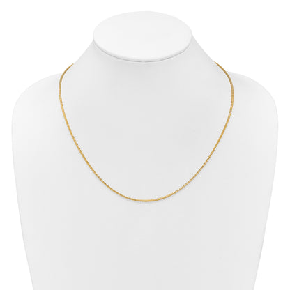 22 Inch 14K Yellow Gold Adjustable 1.5mm Franco Chain Necklace