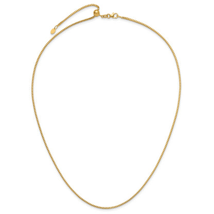 22 Inch 14K Yellow Gold Adjustable 1.5mm Franco Chain Necklace