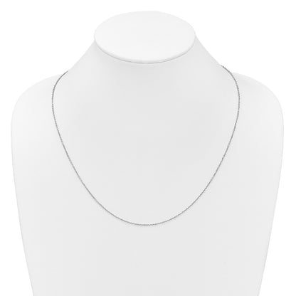 22 Inch 14K White Gold Adjustable 1.4mm D/C Cable Chain Necklace