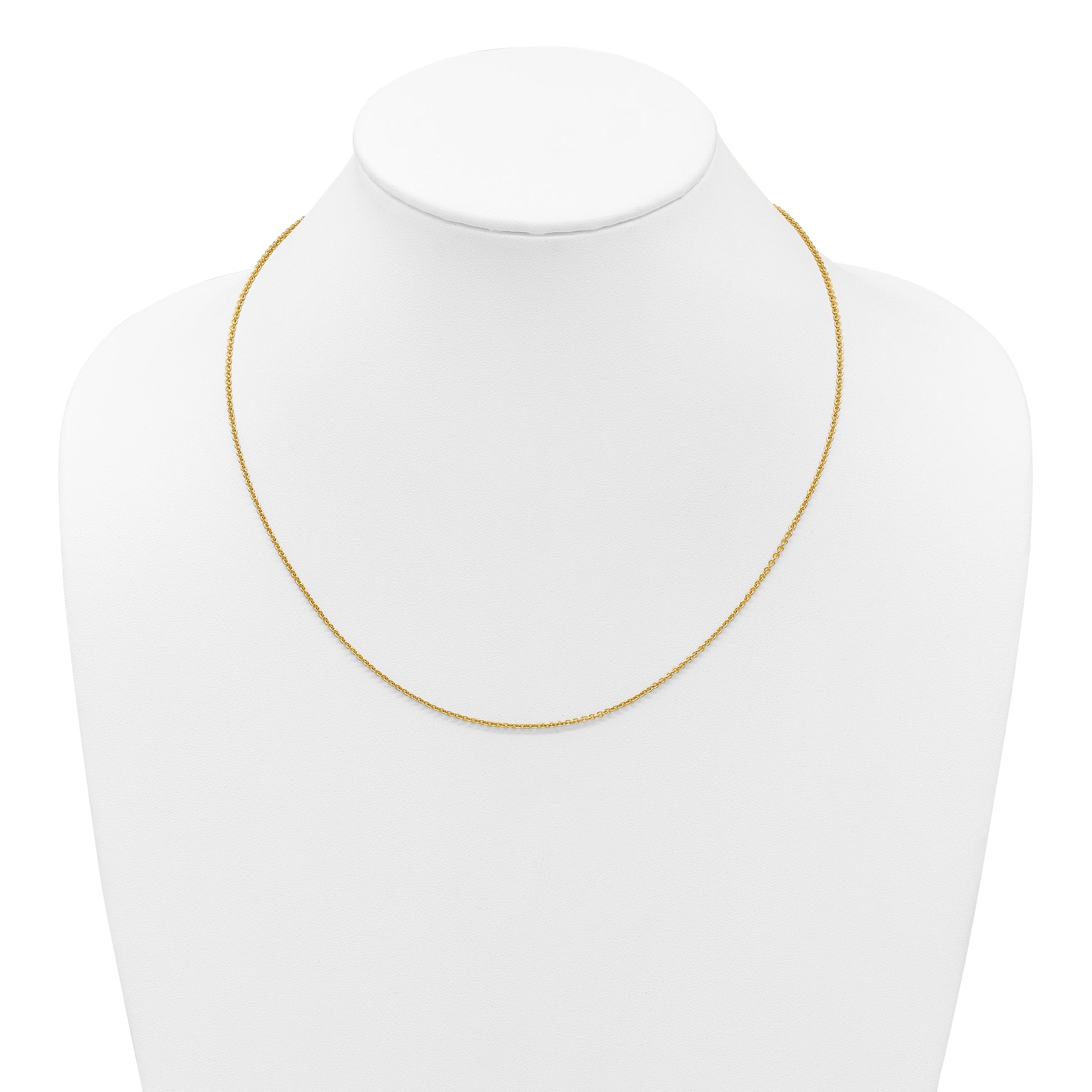 22 Inch 14K Yellow Gold Adjustable 1.65mm Round Cable Chain Necklace