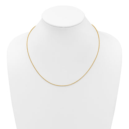 22 Inch 14K Yellow Gold Adjustable 1.65mm Round Cable Chain Necklace