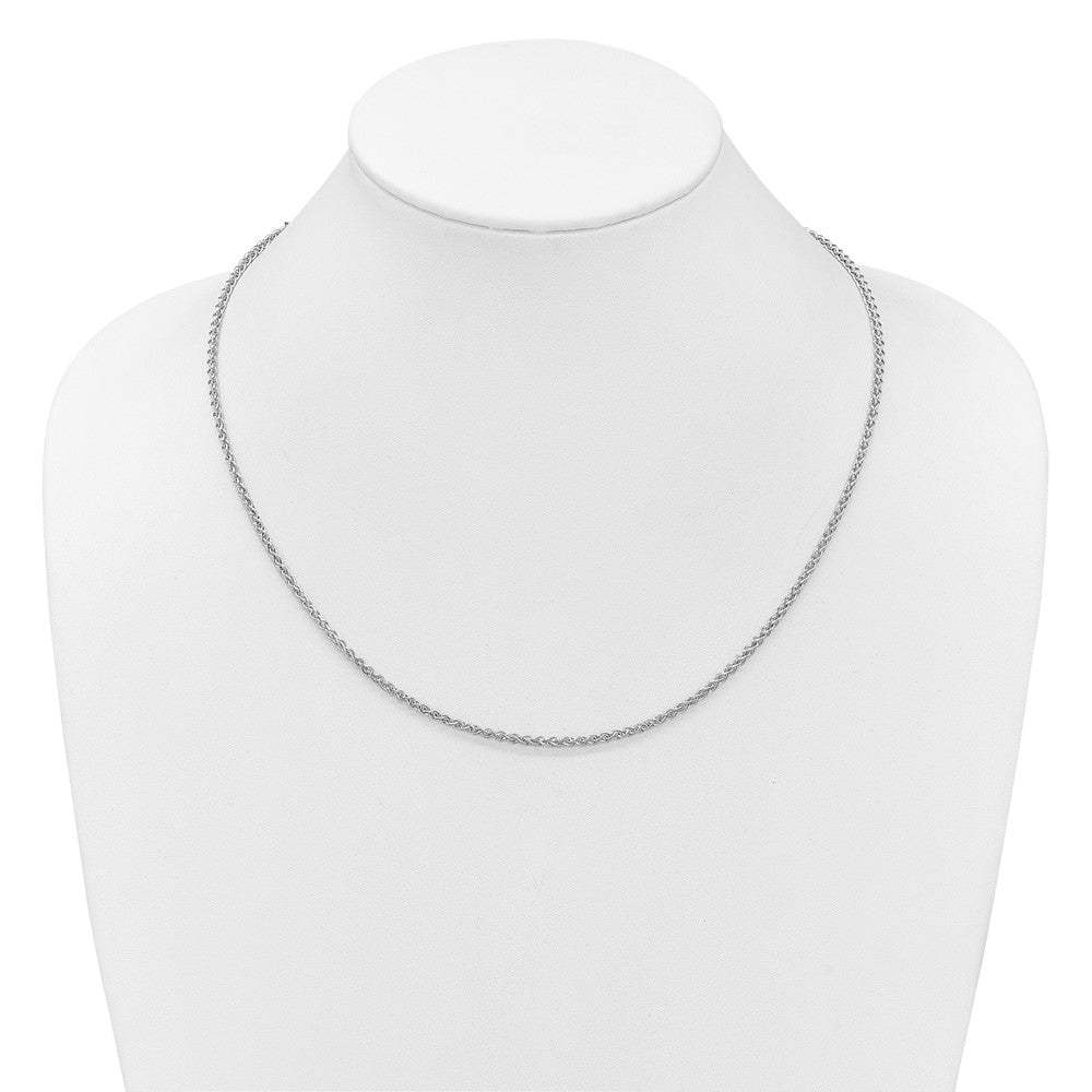 26 Inch 14K White Gold Adjustable 2.5mm Semi Solid Spiga Chain Necklace
