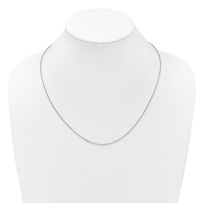 3 Inch 14K White Gold Adjustable 1.65mm Semi Solid D/C Cable Chain Necklace