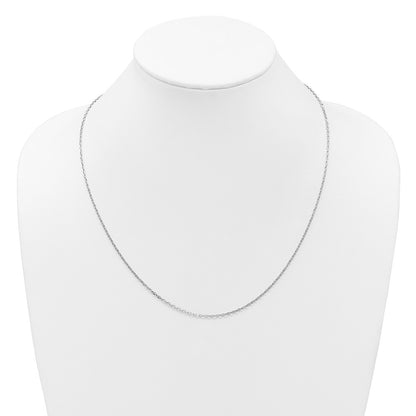 22 Inch 14K White Gold Adjustable 1.65mm Semi Solid D/C Cable Chain Necklace