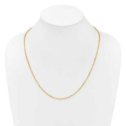 14K Yellow Gold Adjustable 2.75mm Semi Solid D/C Cable Chain Necklace