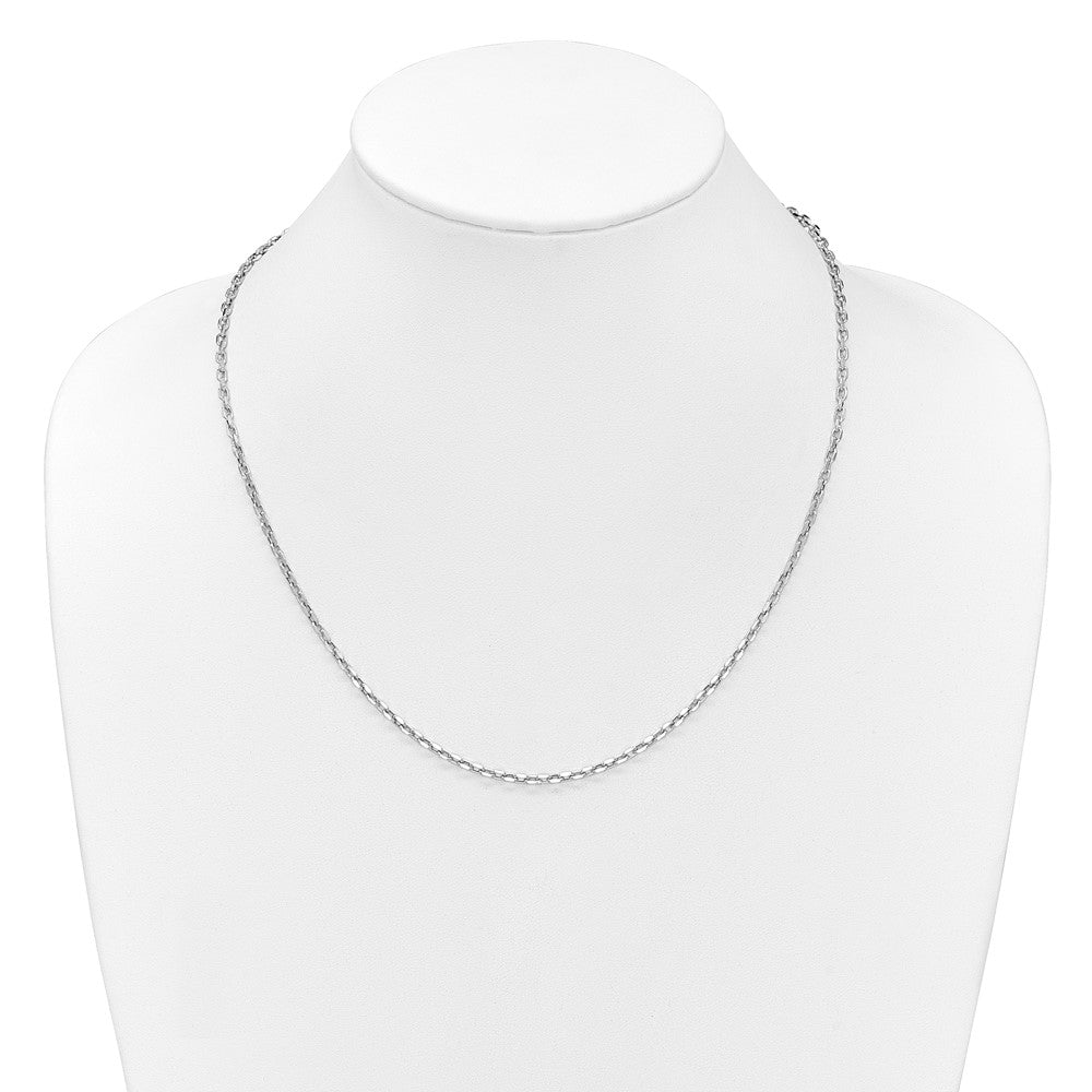 22 Inch 14K White Gold Adjustable 2.75mm Semi Solid D/C Cable Chain Necklace