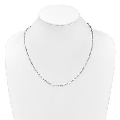 22 Inch 14K White Gold Adjustable 2.75mm Semi Solid D/C Cable Chain Necklace