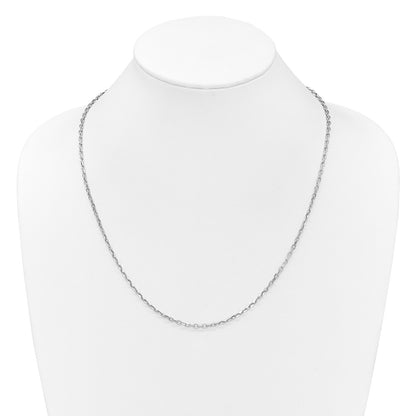 3 Inch 14K White Gold Adjustable 2.75mm Semi Solid D/C Cable Chain Necklace