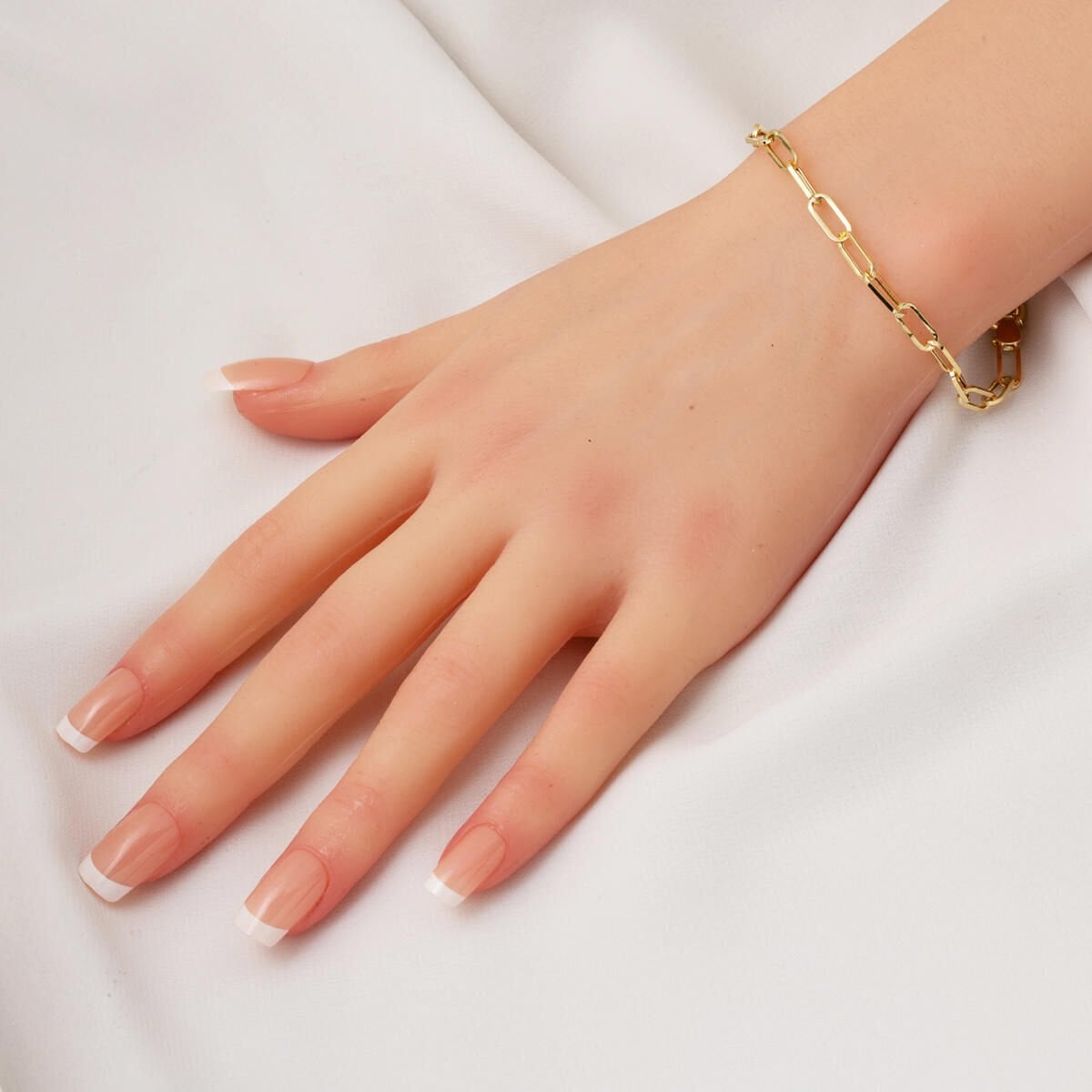 14K Yellow Gold Hoop Chain Double Set
