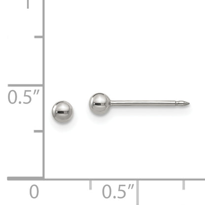 Stainless Steel Inverness Polished 3mm Ball Post Earrings