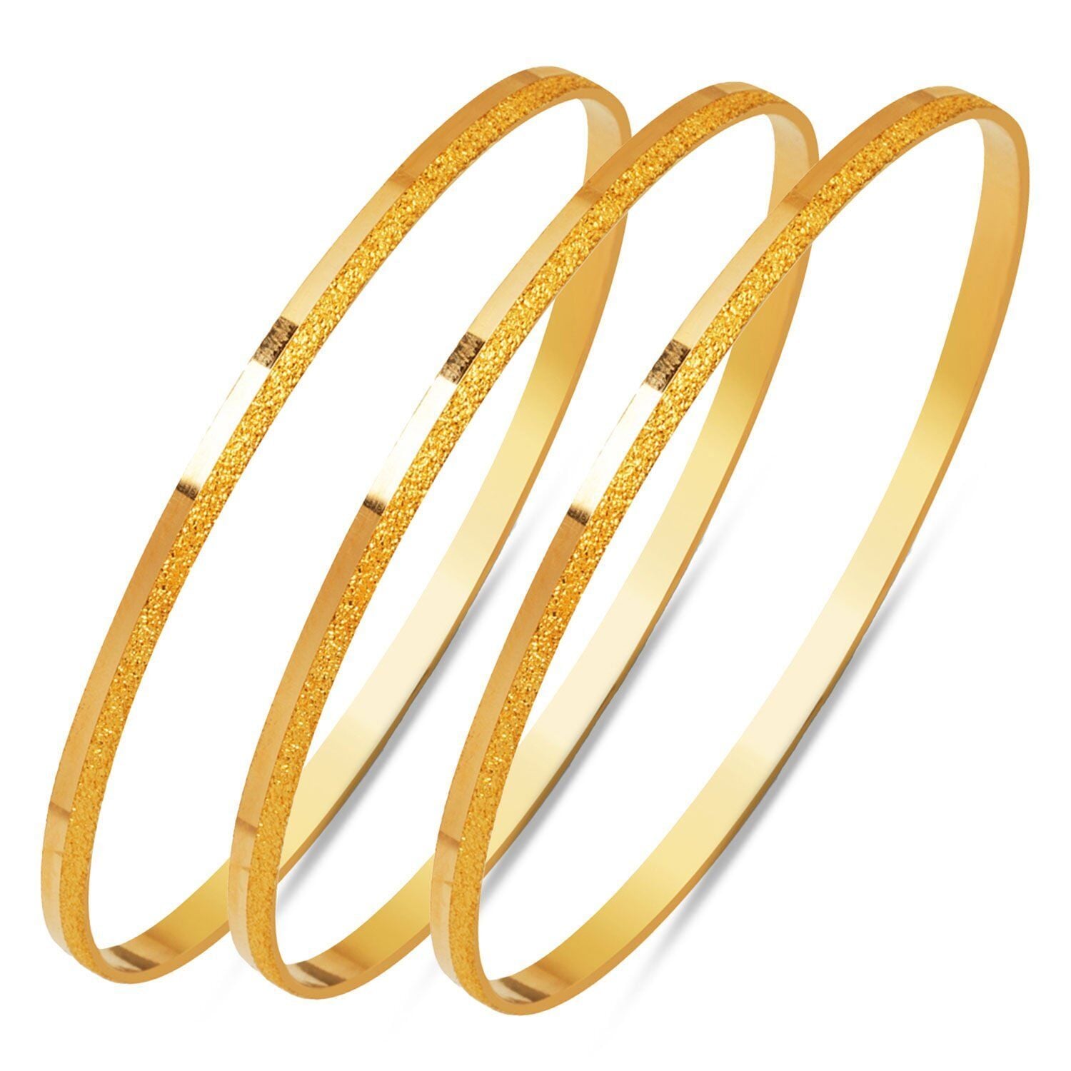 22K Yellow Gold Thin Stackable 3x7 Bangle