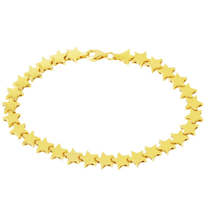 14K Yellow Gold Star Path Bracelet