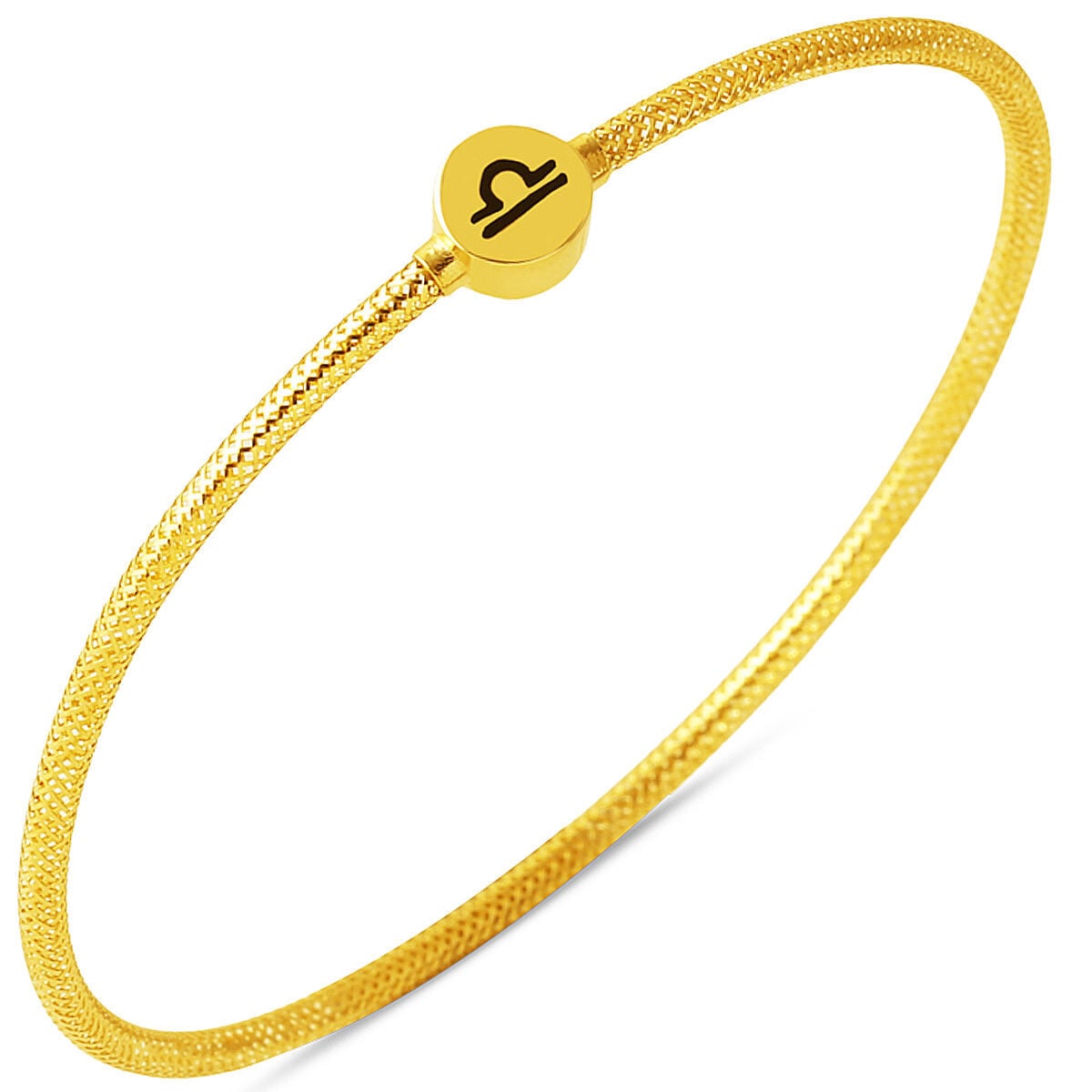 14K Yellow Gold Libra Zodiac Italian Bracelet