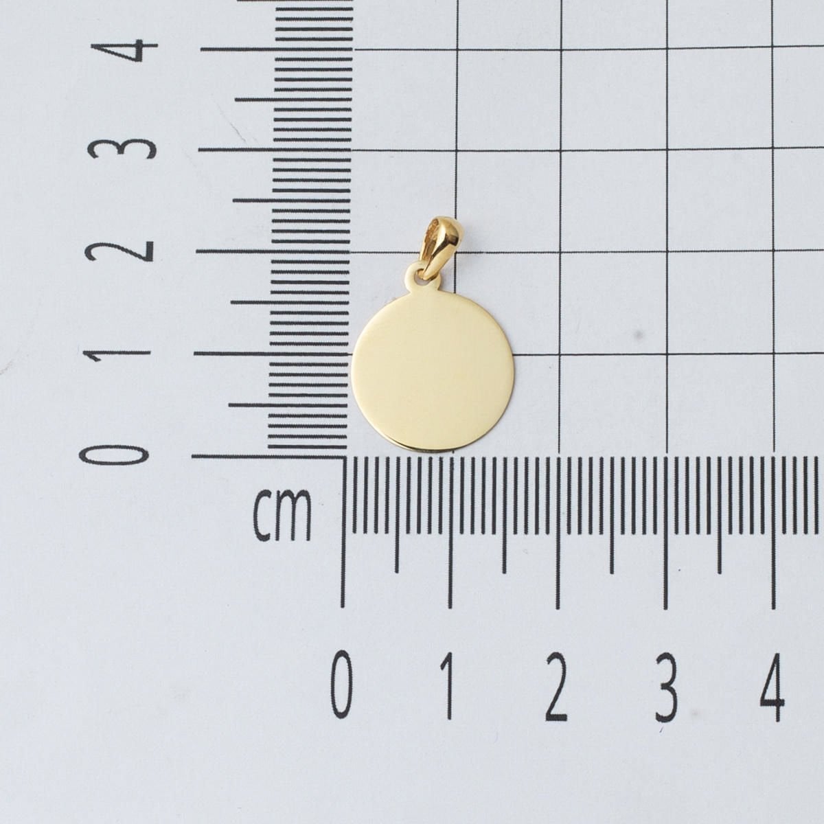 14K Yellow Gold 1.5 cm Diameter Plate Pendant