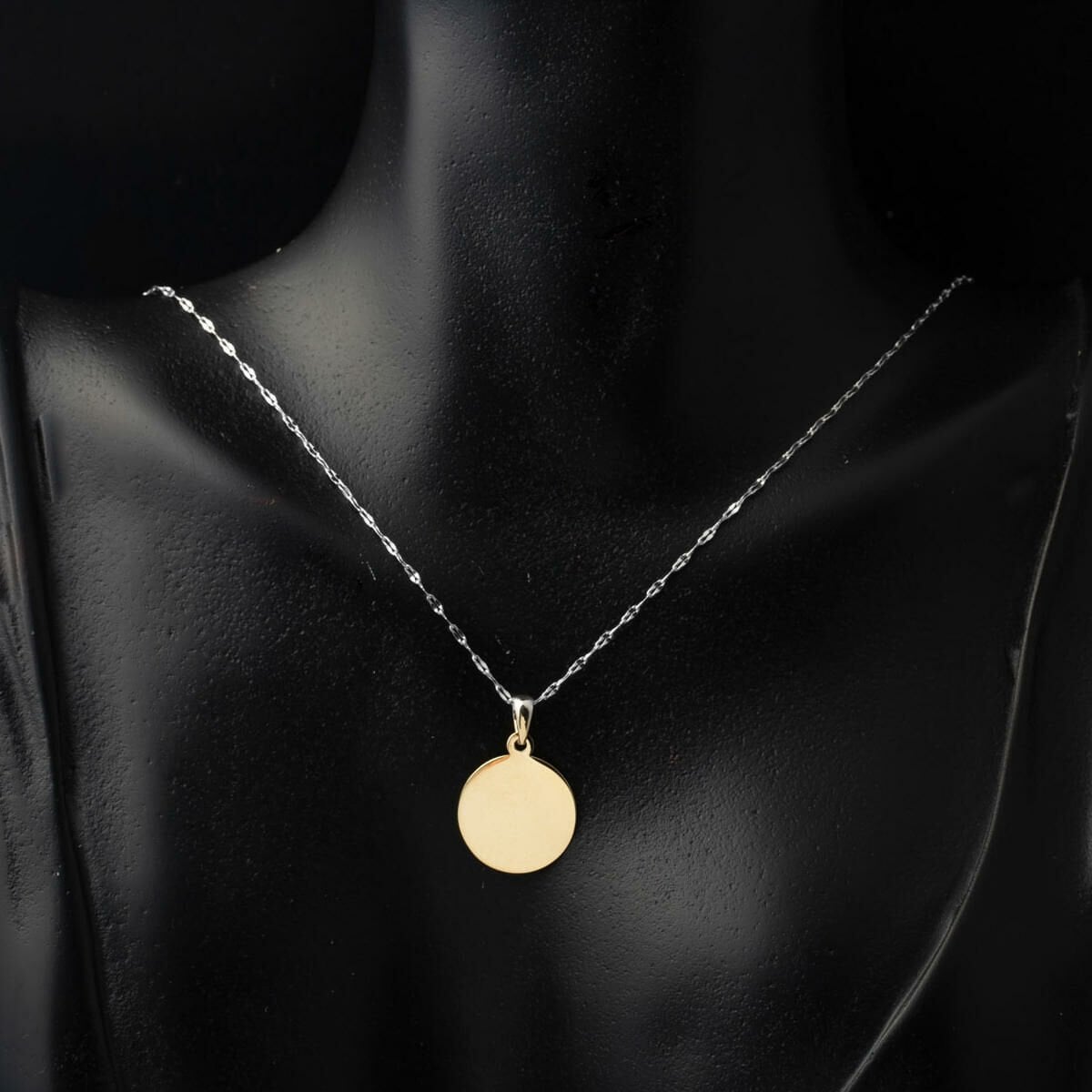 14K Yellow Gold 1.5 cm Diameter Plate Pendant